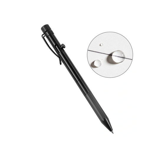 Black Metal Bolt Action Pen - Black Ink