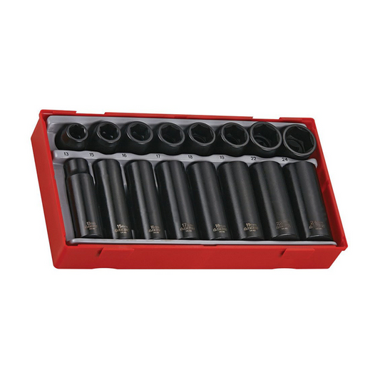 Impact Socket Set 1/2'' Drive 16 Pieces TT Tray